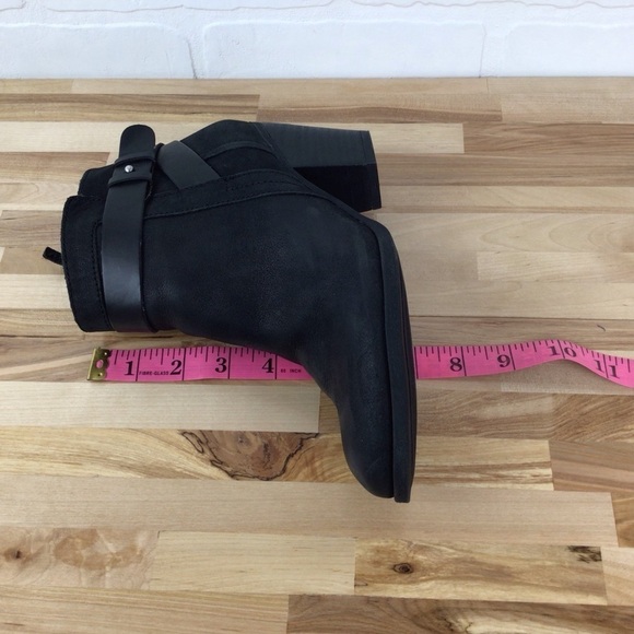 Franco Sarto booties black leather harness ankle boots southwestern western 6.5 - Picture 9 of 13